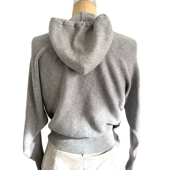 Philosophy Gray Ribbed Hoodie Size S - Picture 2 of 8